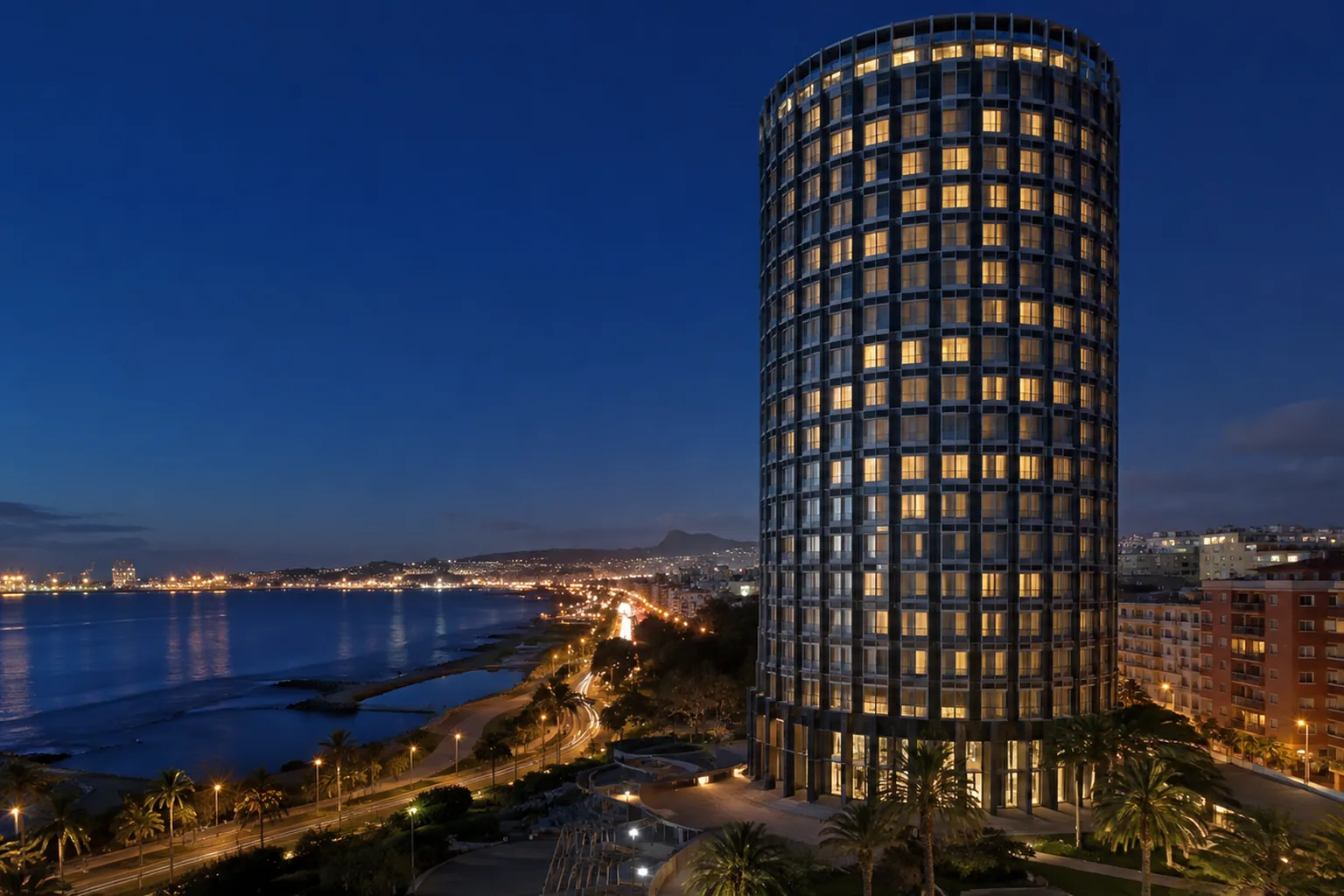 Editorial architectural view of the event-week meeting rhythm at AC Hotel Gran Canaria