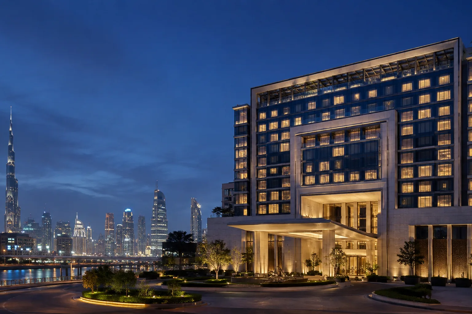 Editorial architectural view of the event-week meeting rhythm at Anantara Downtown Dubai Hotel
