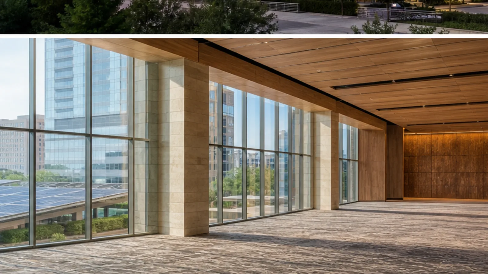 Editorial visualisation of the meeting and hospitality spaces at Austin Marriott Downtown