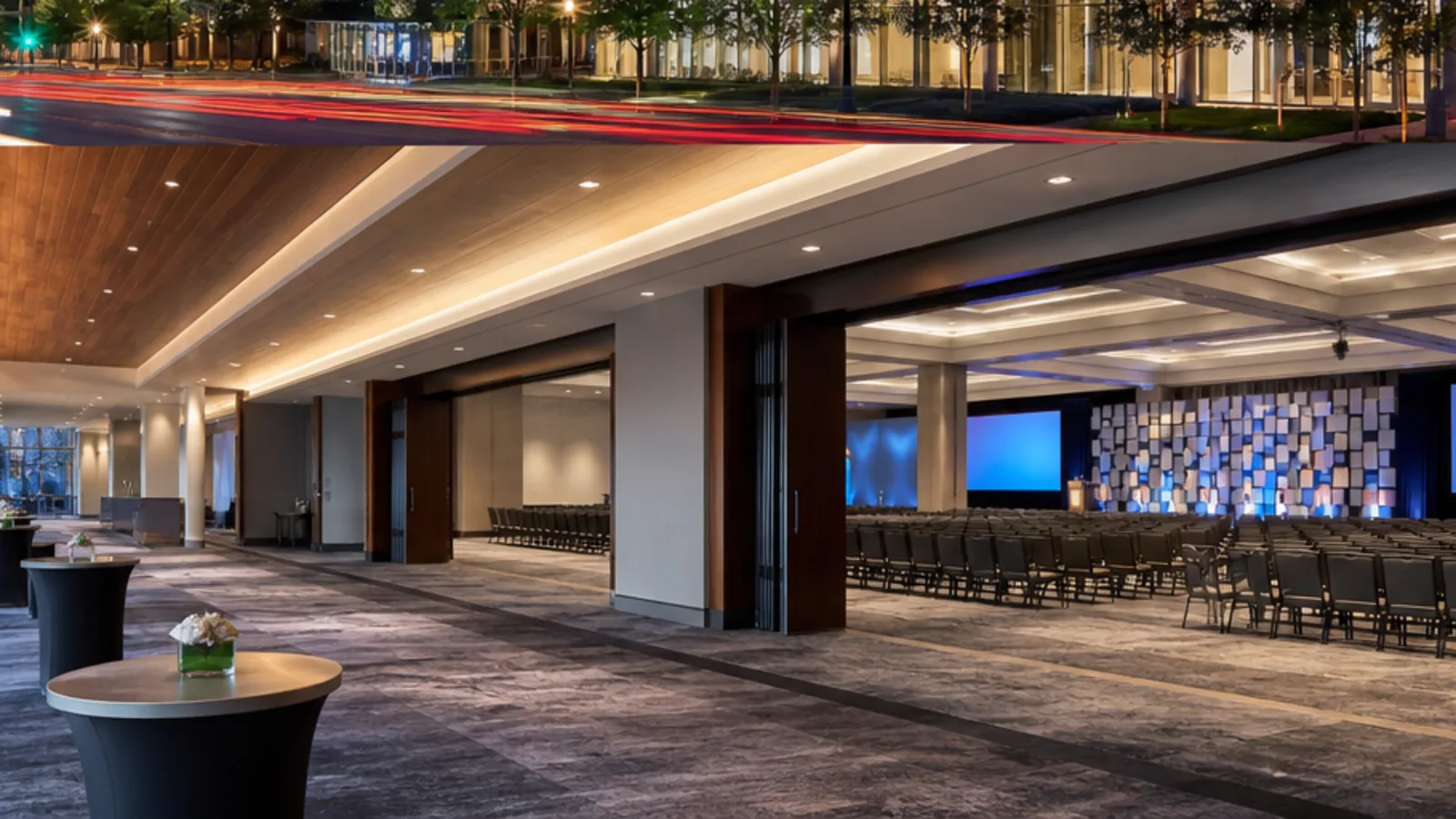 Editorial visualisation of the meeting and hospitality spaces at Hilton Austin