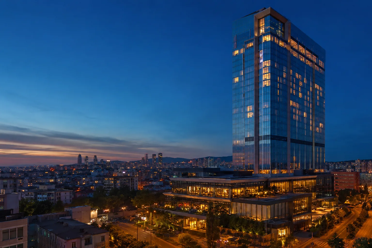 Editorial architectural view of the event-week meeting rhythm at Hilton Istanbul Bomonti