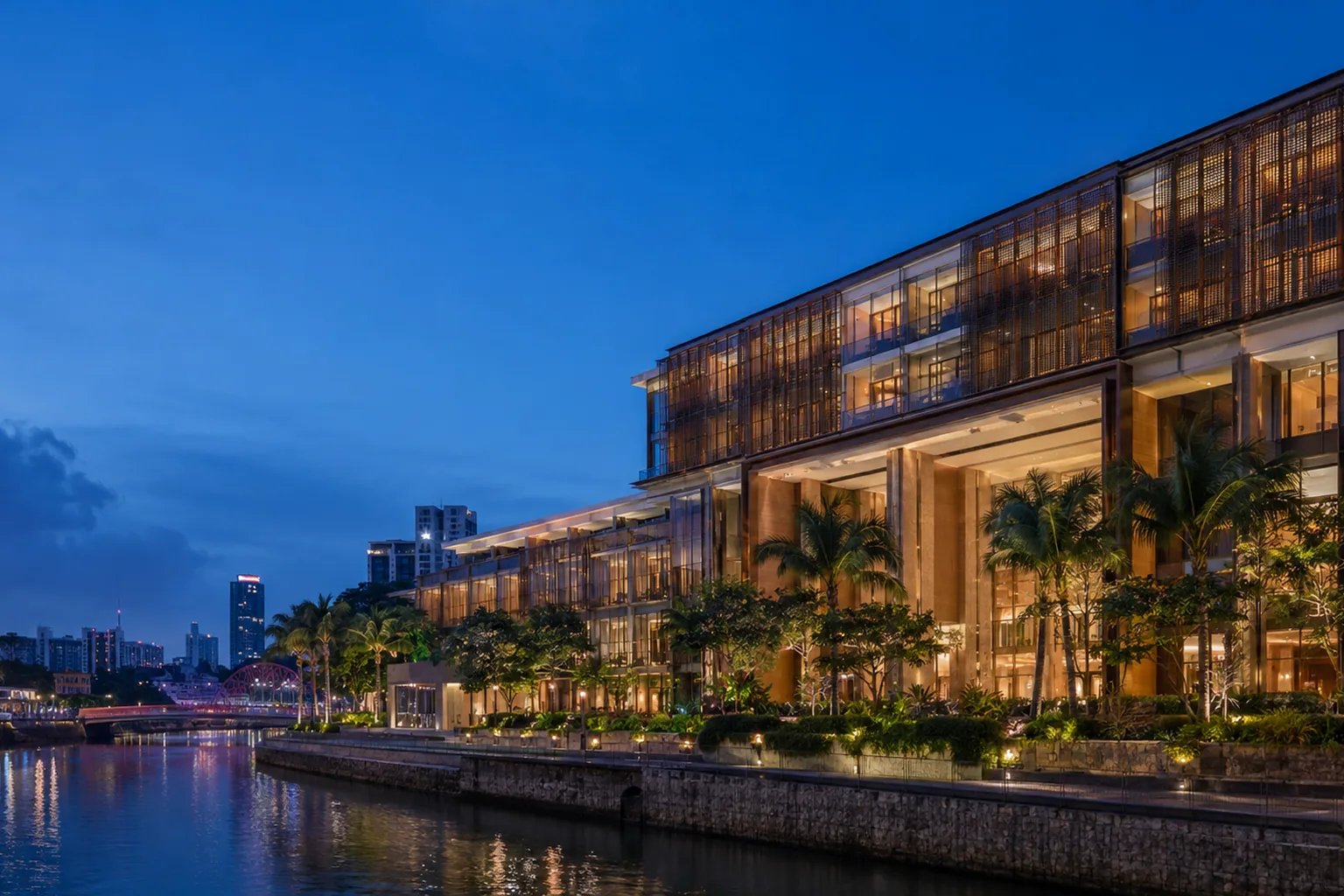 Editorial architectural view of the event-week meeting rhythm at InterContinental Singapore Robertson Quay