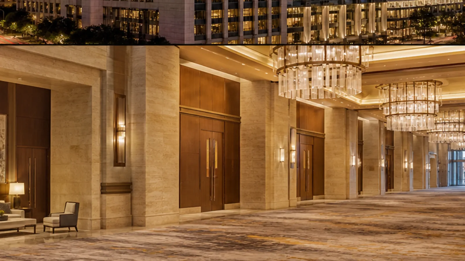 Editorial visualisation of the meeting and hospitality spaces at JW Marriott Austin