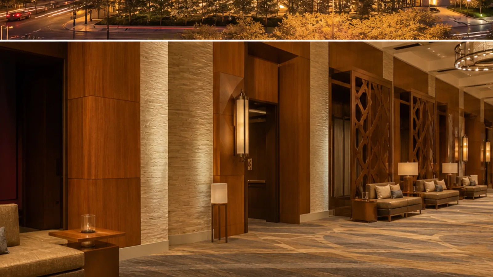 Editorial visualisation of the meeting and hospitality spaces at Omni Nashville Hotel