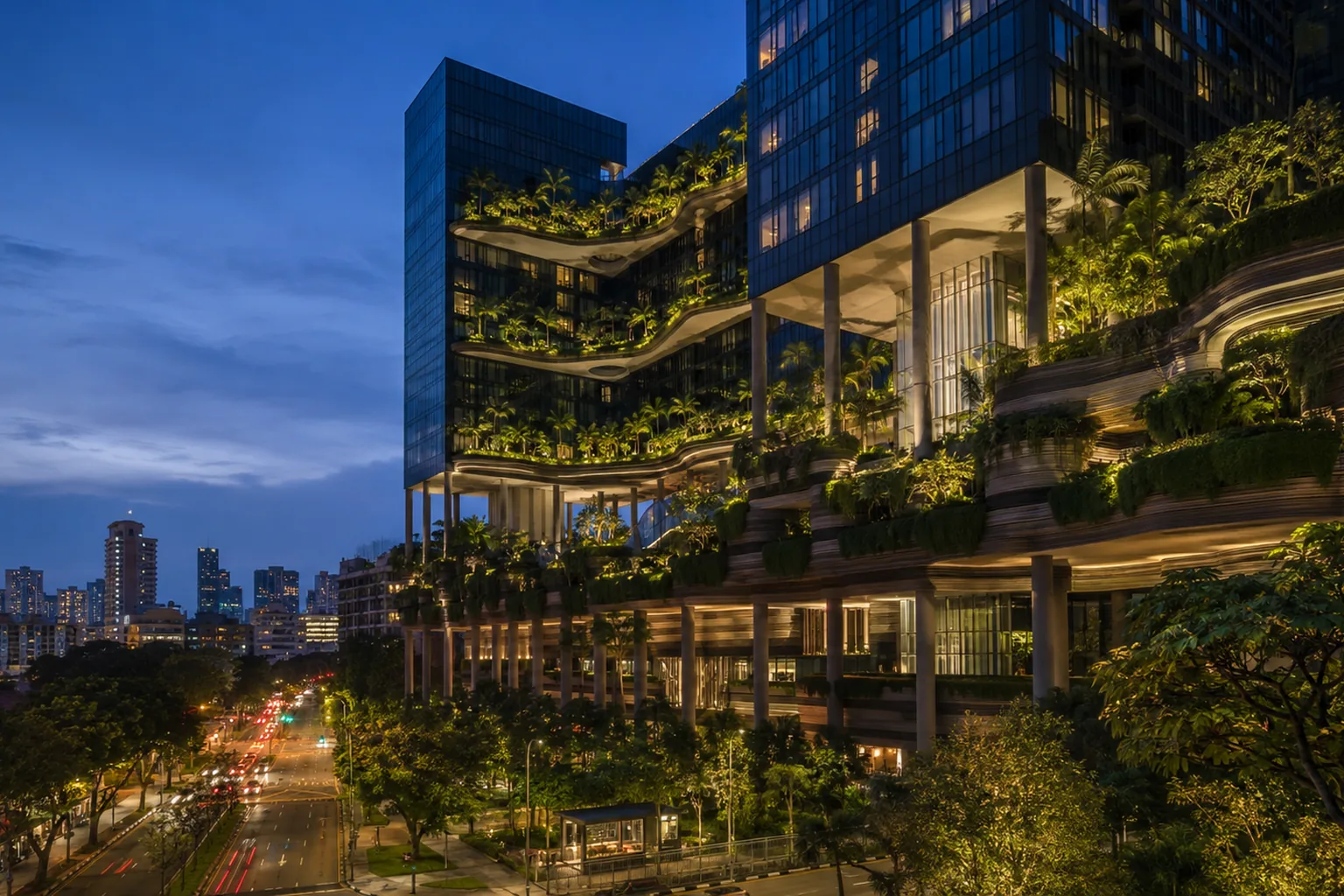 Editorial architectural view of the event-week meeting rhythm at PARKROYAL COLLECTION Pickering