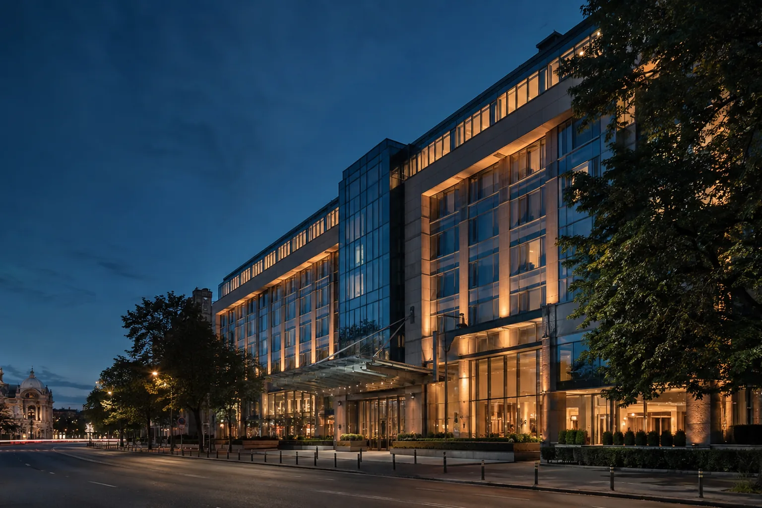 Editorial architectural view of the event-week meeting rhythm at Radisson Blu Hotel Bucharest